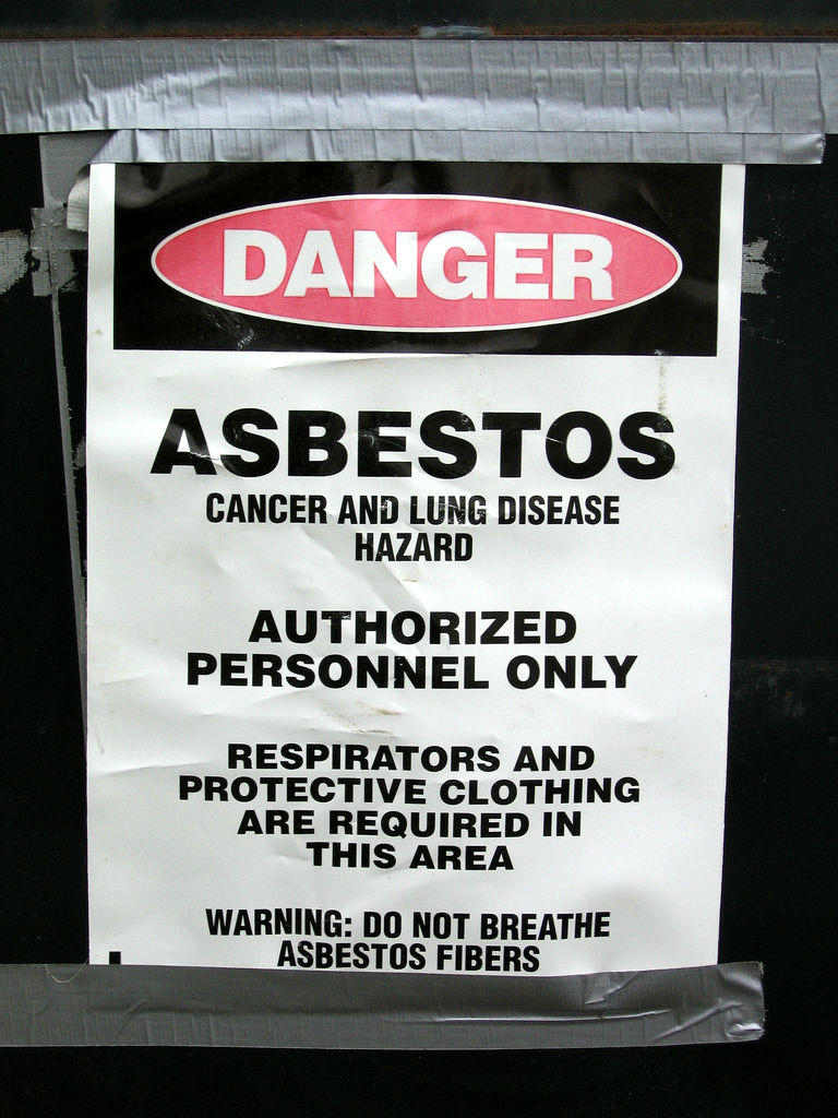 danger asbestos sign