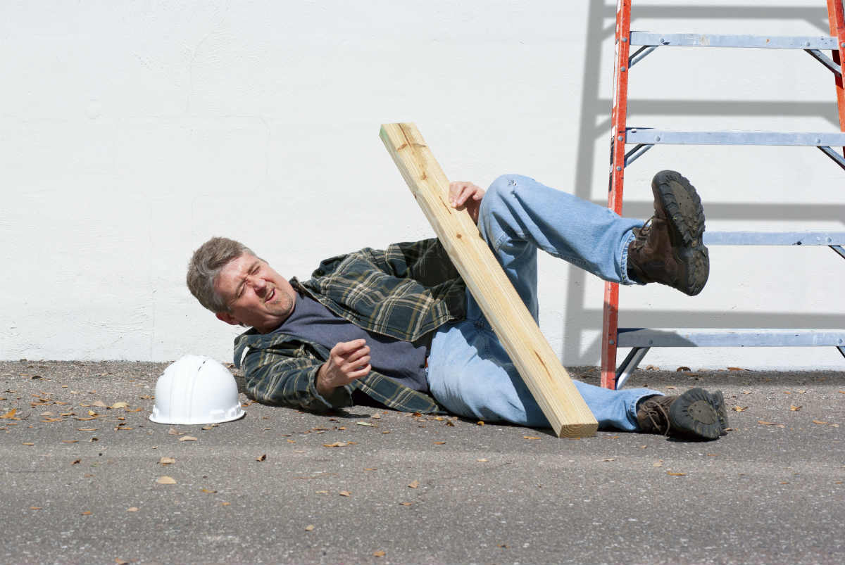 St. Louis worker after falling off a ladder