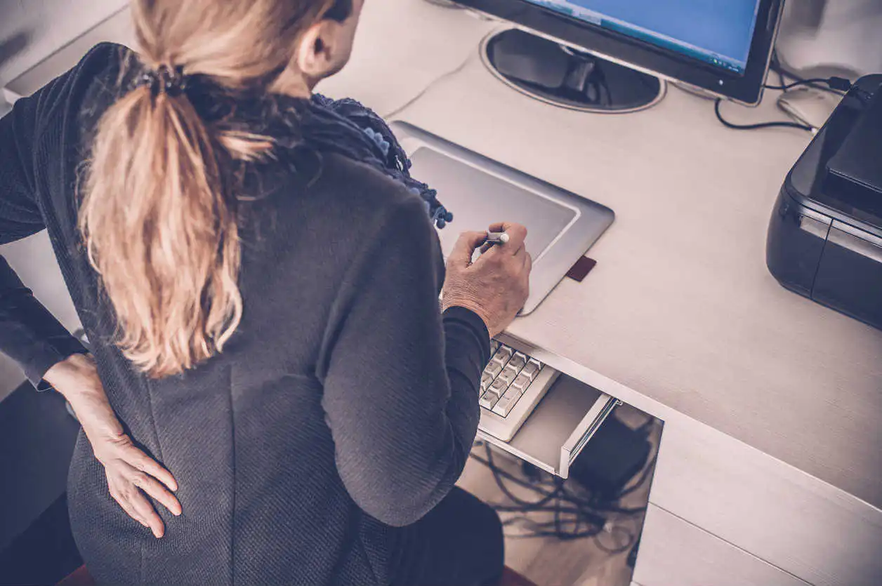 office worker with back pain