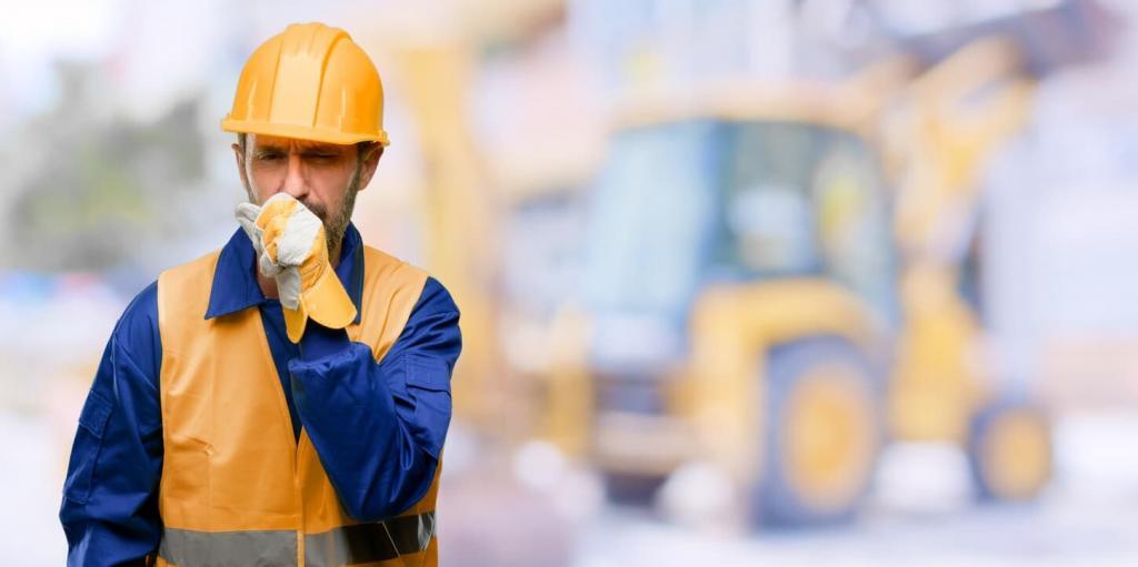 man exposed to chemicals on the job