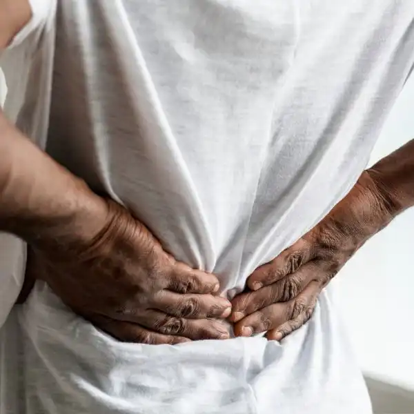 man with work-related back pain
