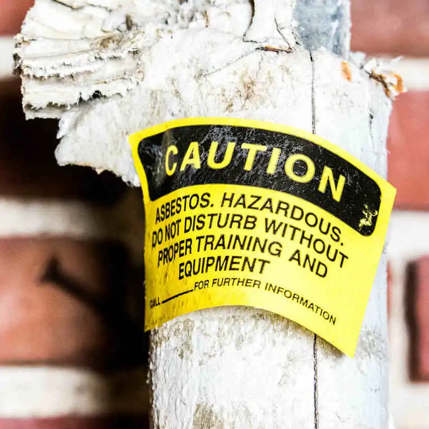 warning sign about asbestos