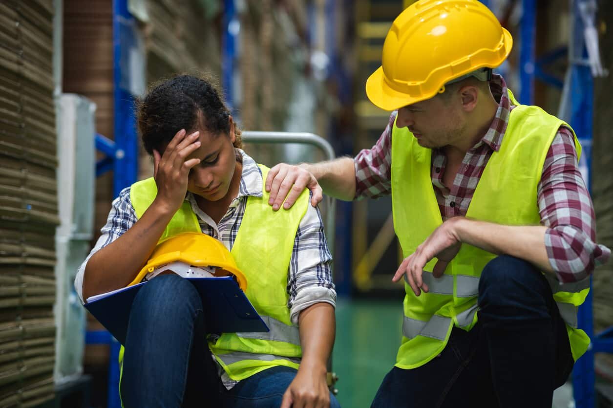 female worker injured on the job