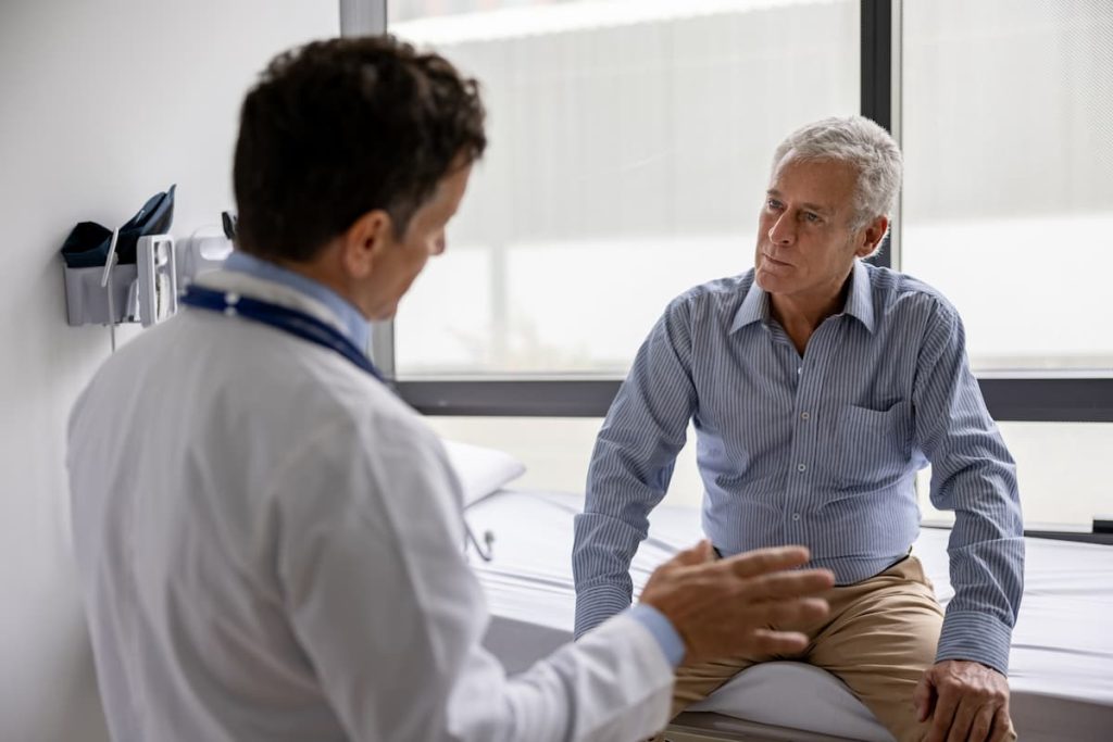 male worker at a medical examination