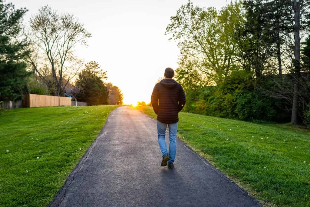 brain injury victim going for a walk