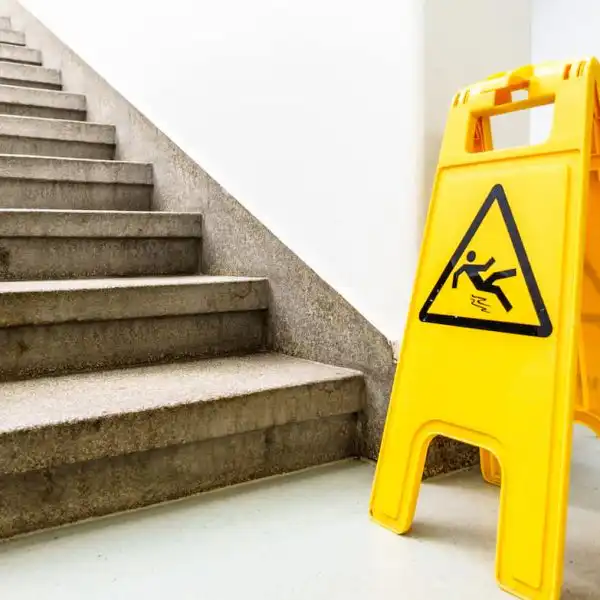 slip and fall sign at work
