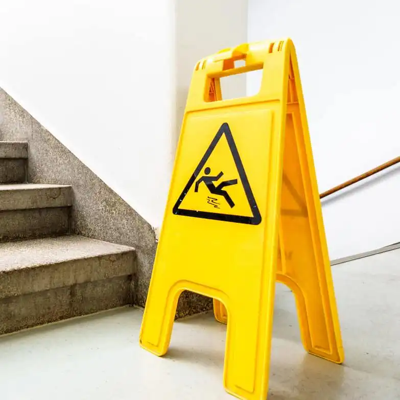 slip and fall sign at work