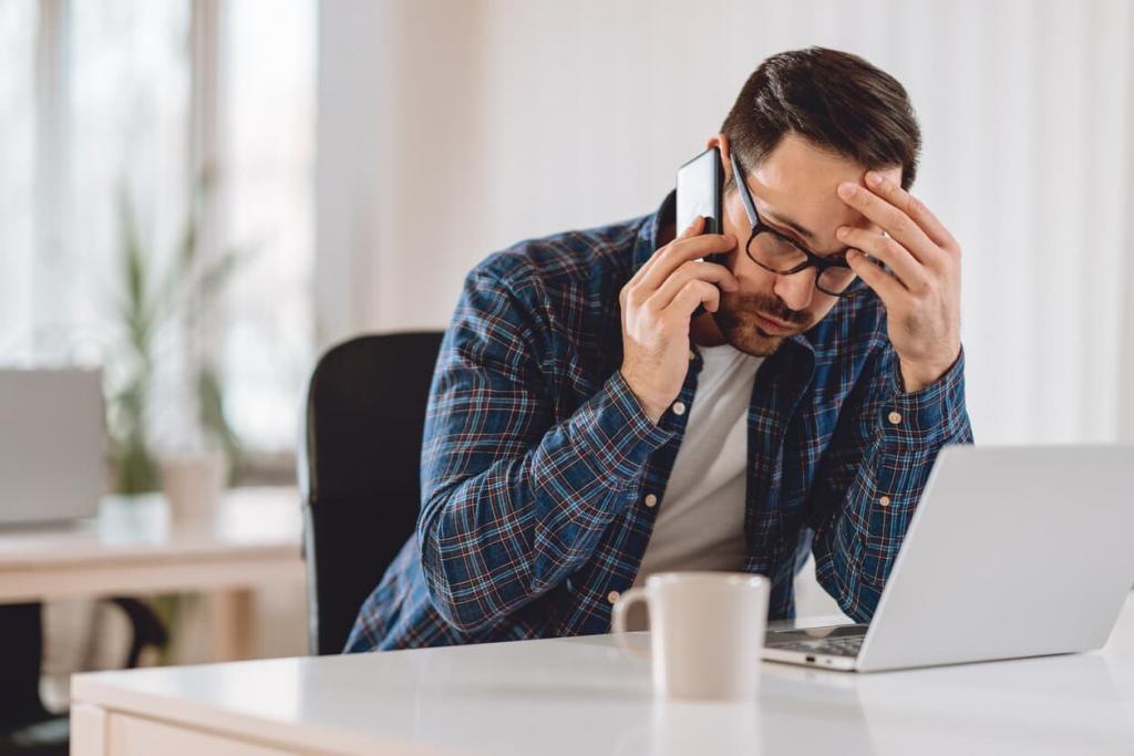 man on the phone with insurance company