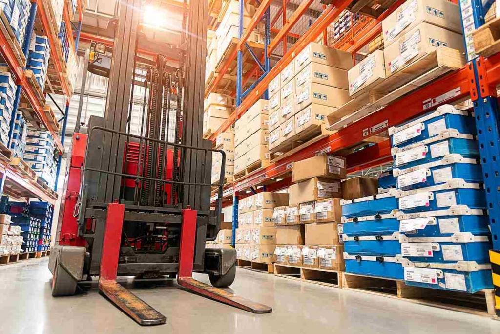 forklift in a warehouse