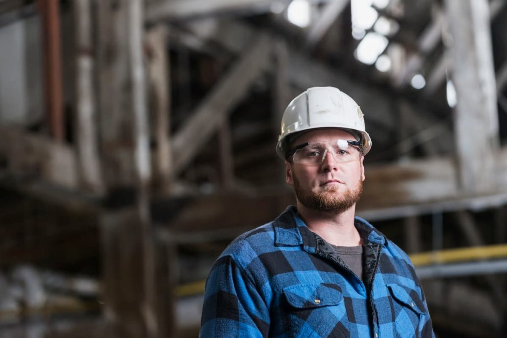 construction worker with a hard hat